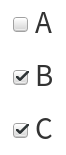 The "choose several from a list" input method as it appears to the student: a list of options with checkboxes next to them.