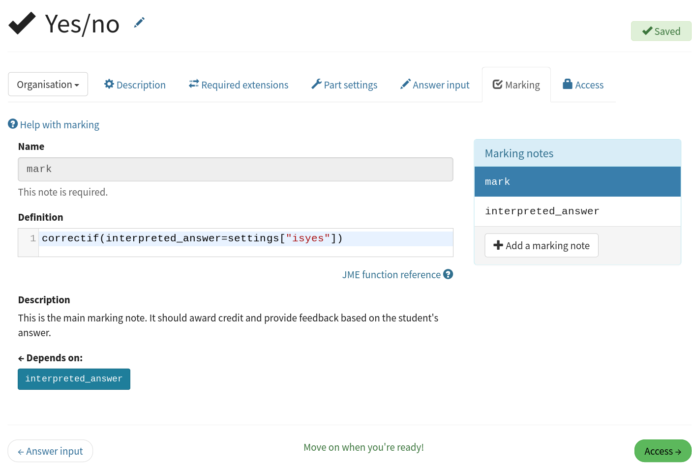 The custom part type editor