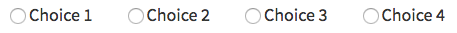 A list of choices with radio buttons