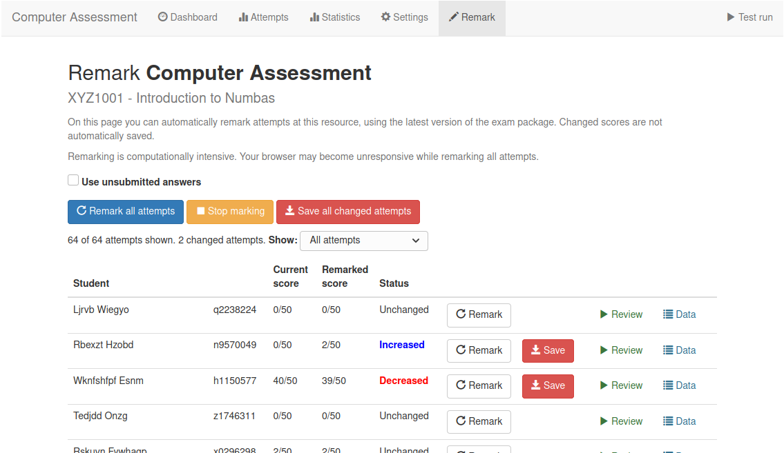 The remark resource view.